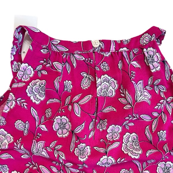 LOFT ~ Women’s Floral Pink/Magenta/White Sleeveless Lightweight Top size XS - Picture 5 of 7